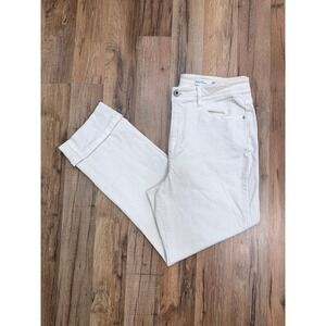 J.Jill Denim High-Rise Straight-Leg Ankle Jeans Ivory White Women's Size‎ 12R